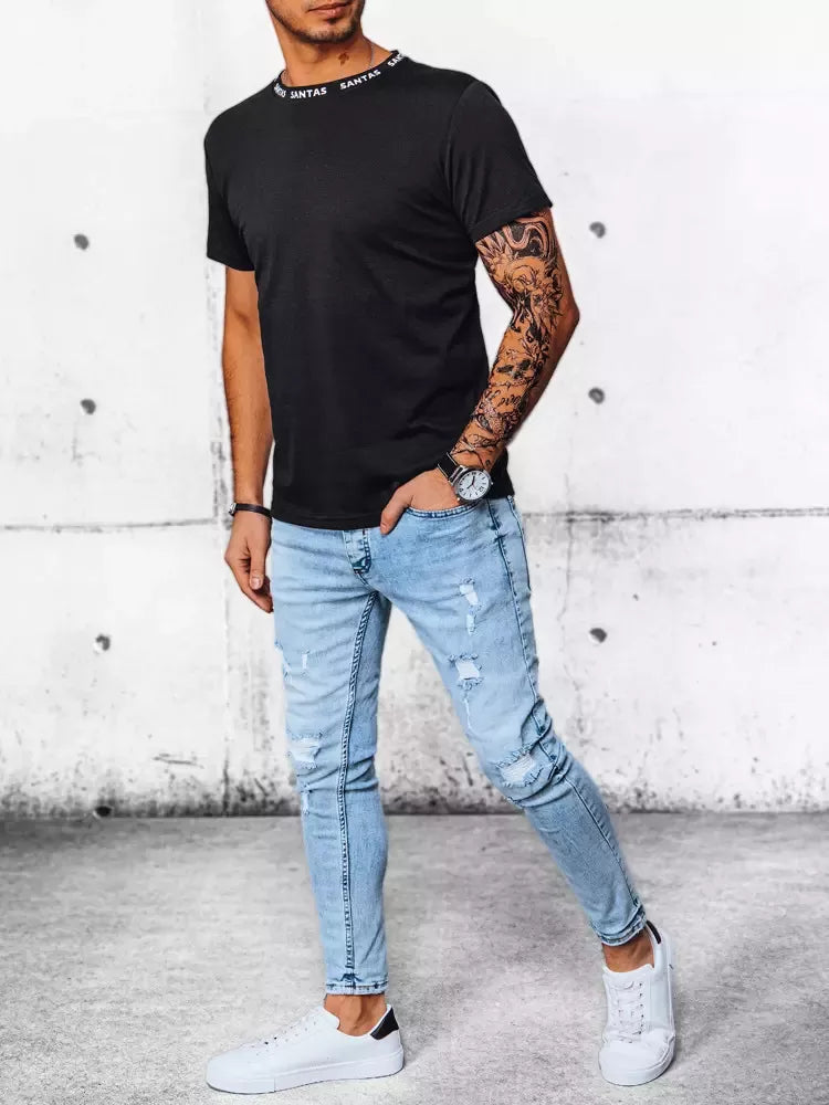 Melns vīriešu Ziemassvētku vecīša T-krekls