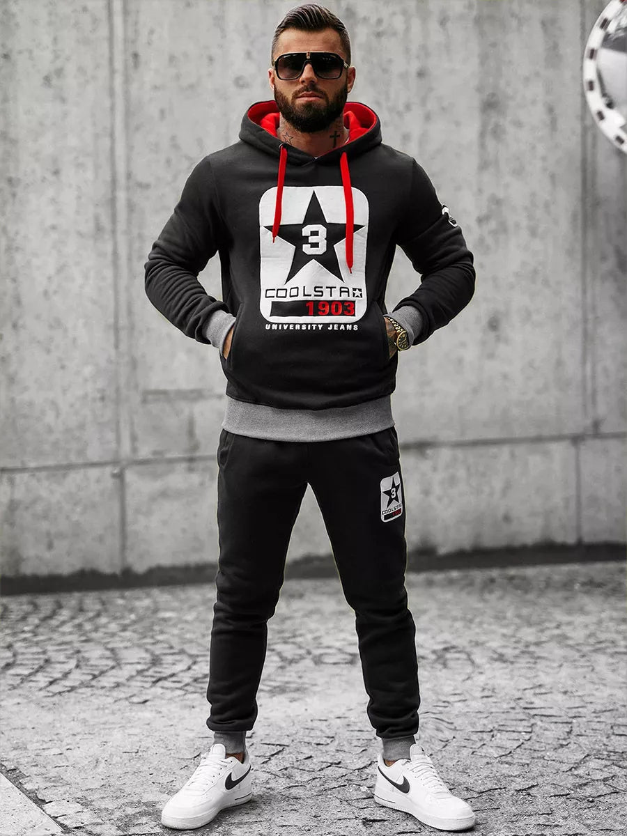 Melns vīriešu sporta komplekts Star
