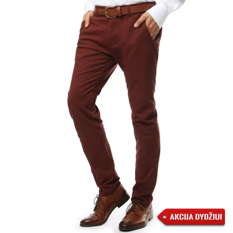 Sarkanas vīriešu klasiskās bikses Lonel