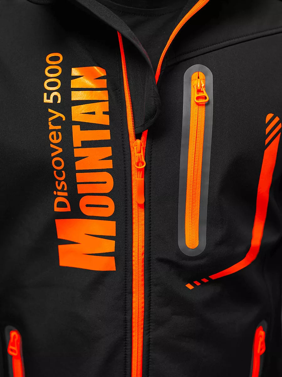 Melna vīriešu jaka ar oranžām detaļām Ero