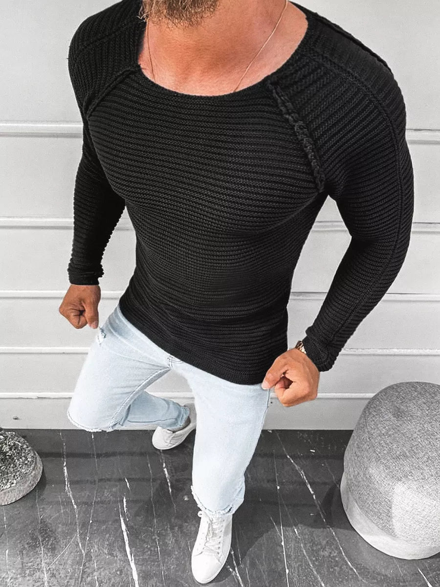 Vīriešu melns džemperis "Terel"