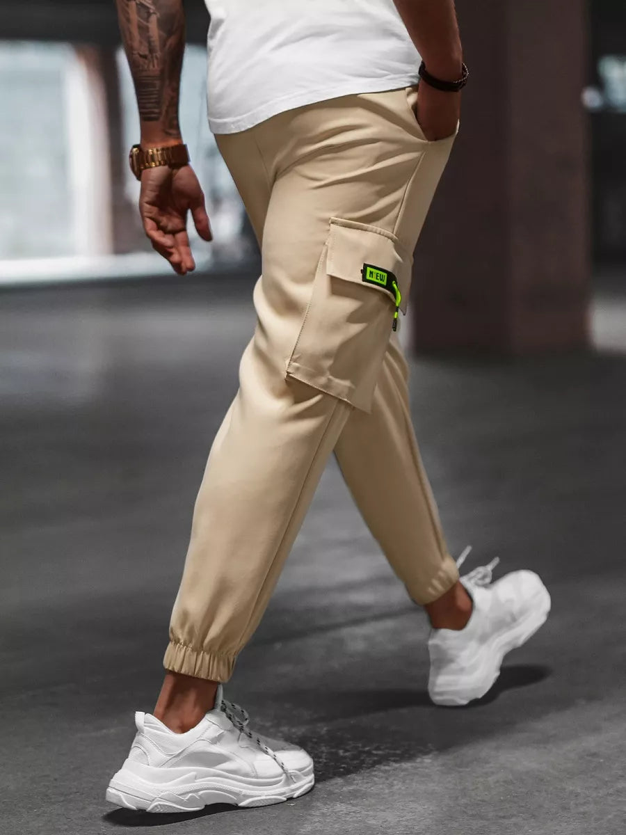 Vīriešu bēšas jogger bikses Loger
