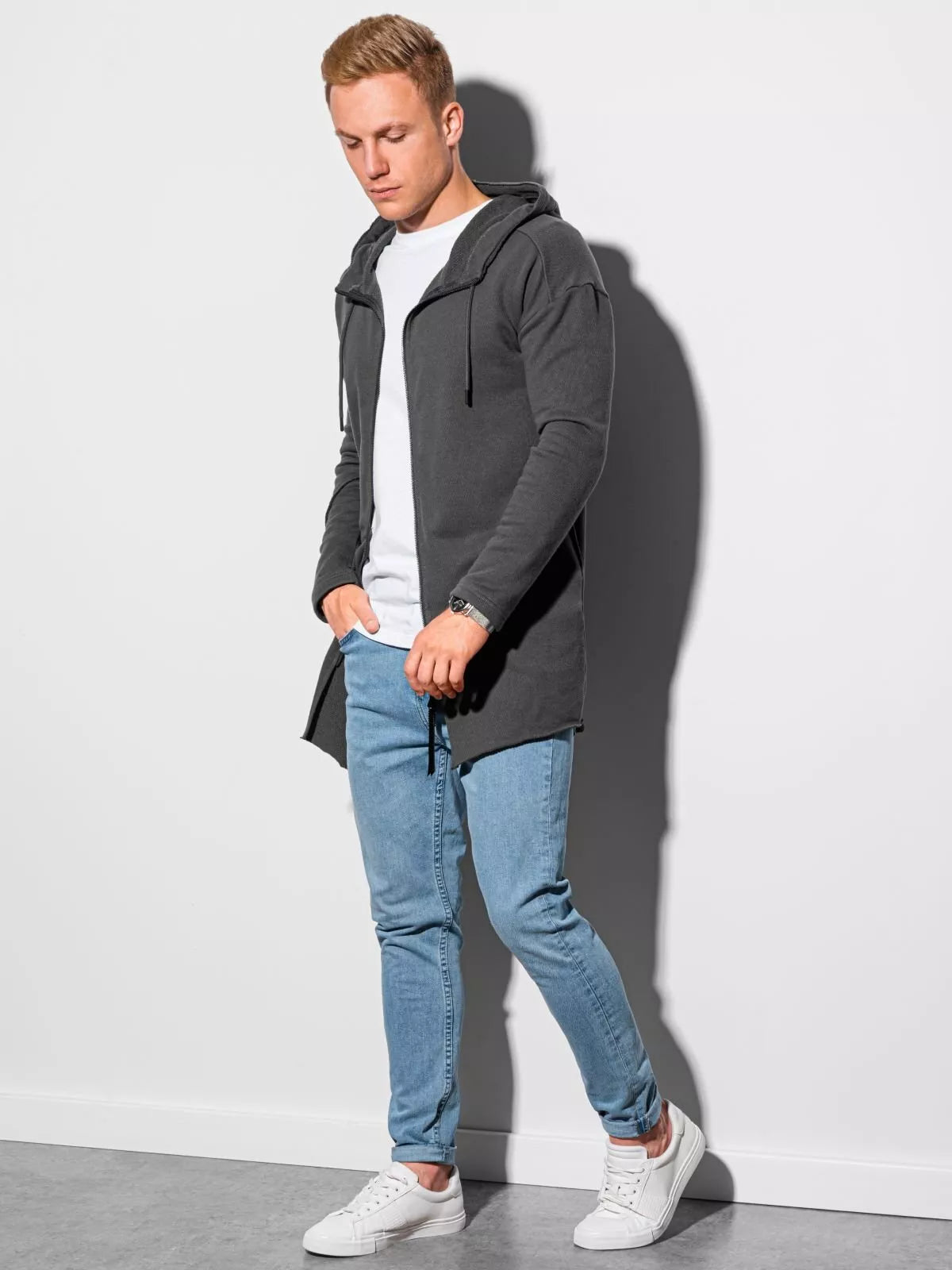 Vīriešu tumši pelēks džemperis Stivin 