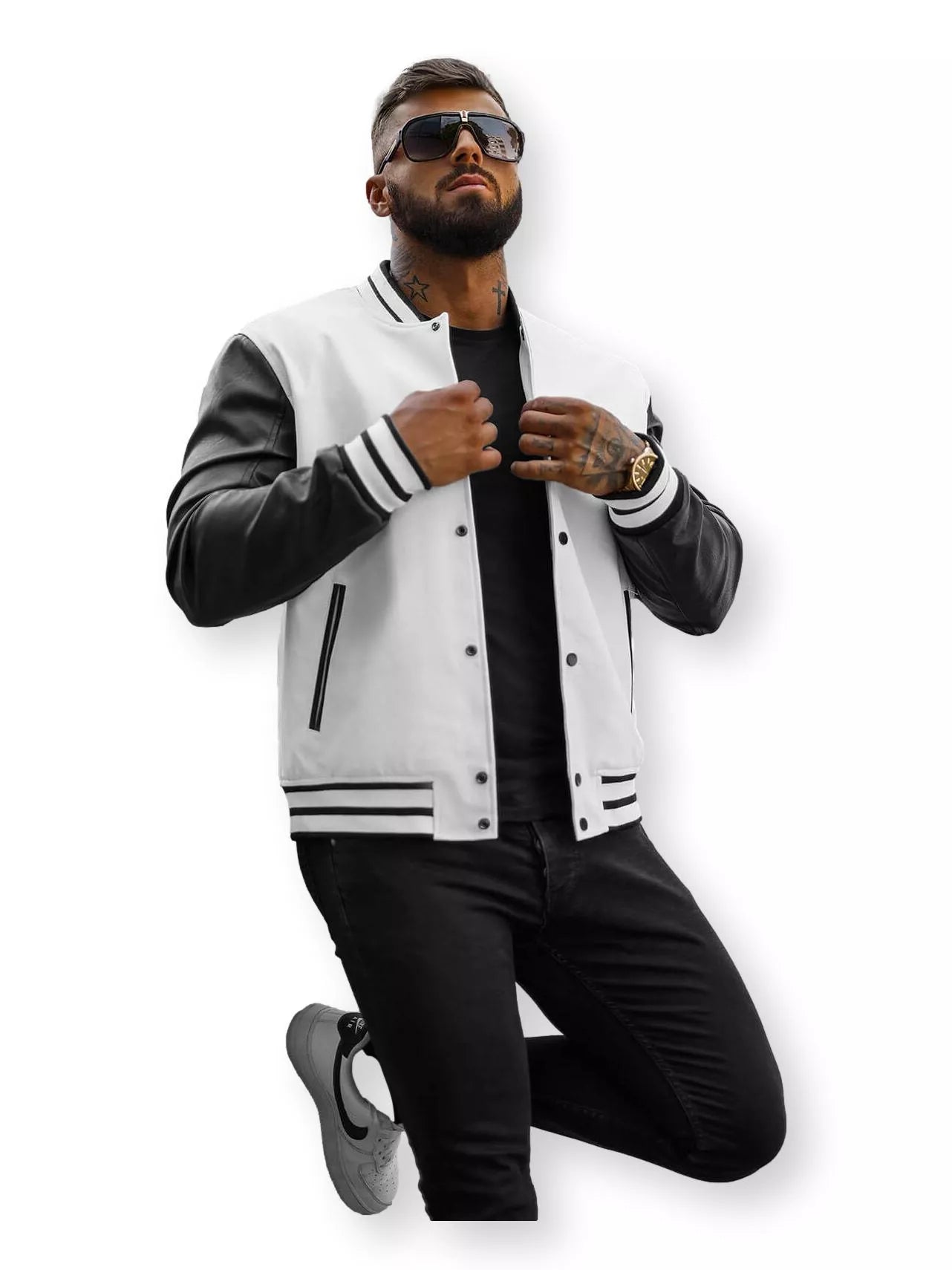 Balta eko ādas jaka Viter