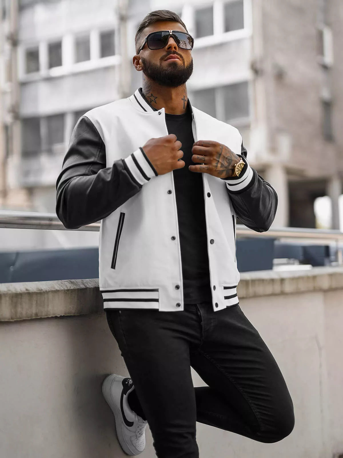 Balta eko ādas jaka Viter