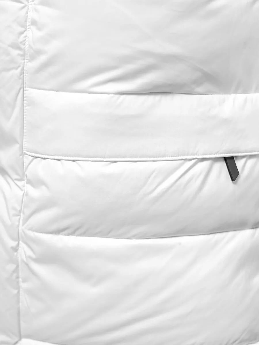 Vīriešu balta stepēta ziemas jaka Poker