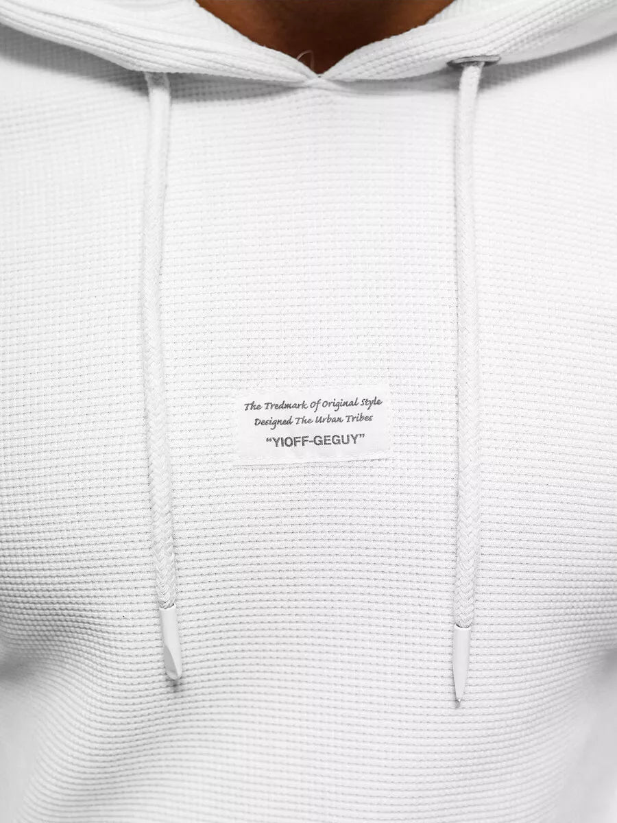 Vīriešu balts kapučjakas krekls Merk