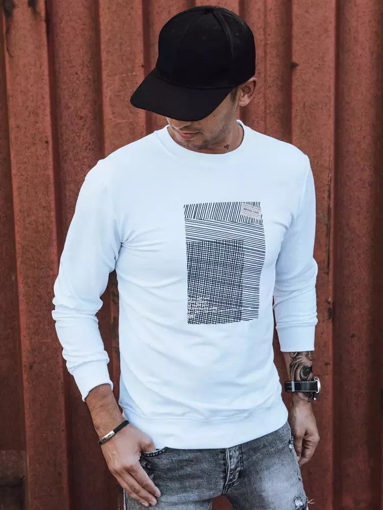 Balts vīriešu džemperis Sovel