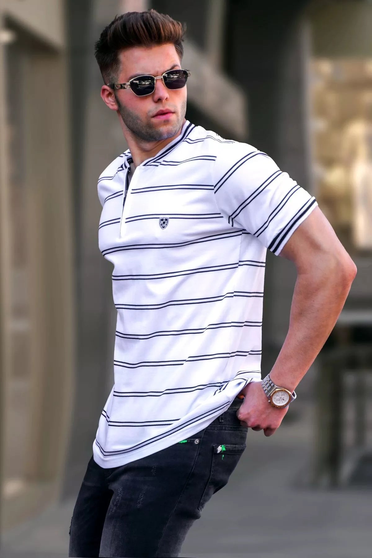 Balts vīriešu T-krekls Anomi