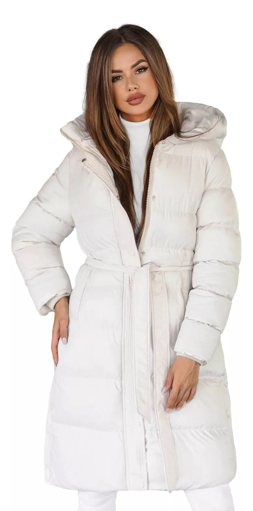 Balts ziemas mētelis Elin