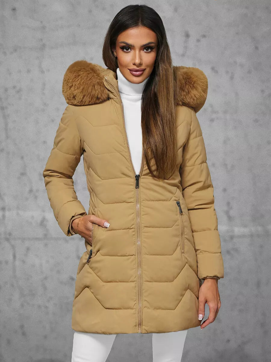 Bēša sieviešu ziemas jaka Tamira