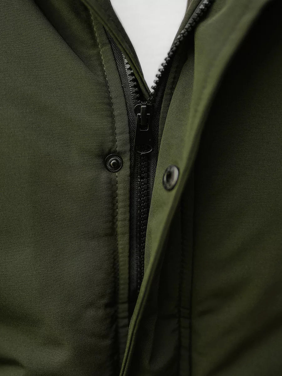 Bomber stila ziemas zaļa vīriešu jaka Lemor