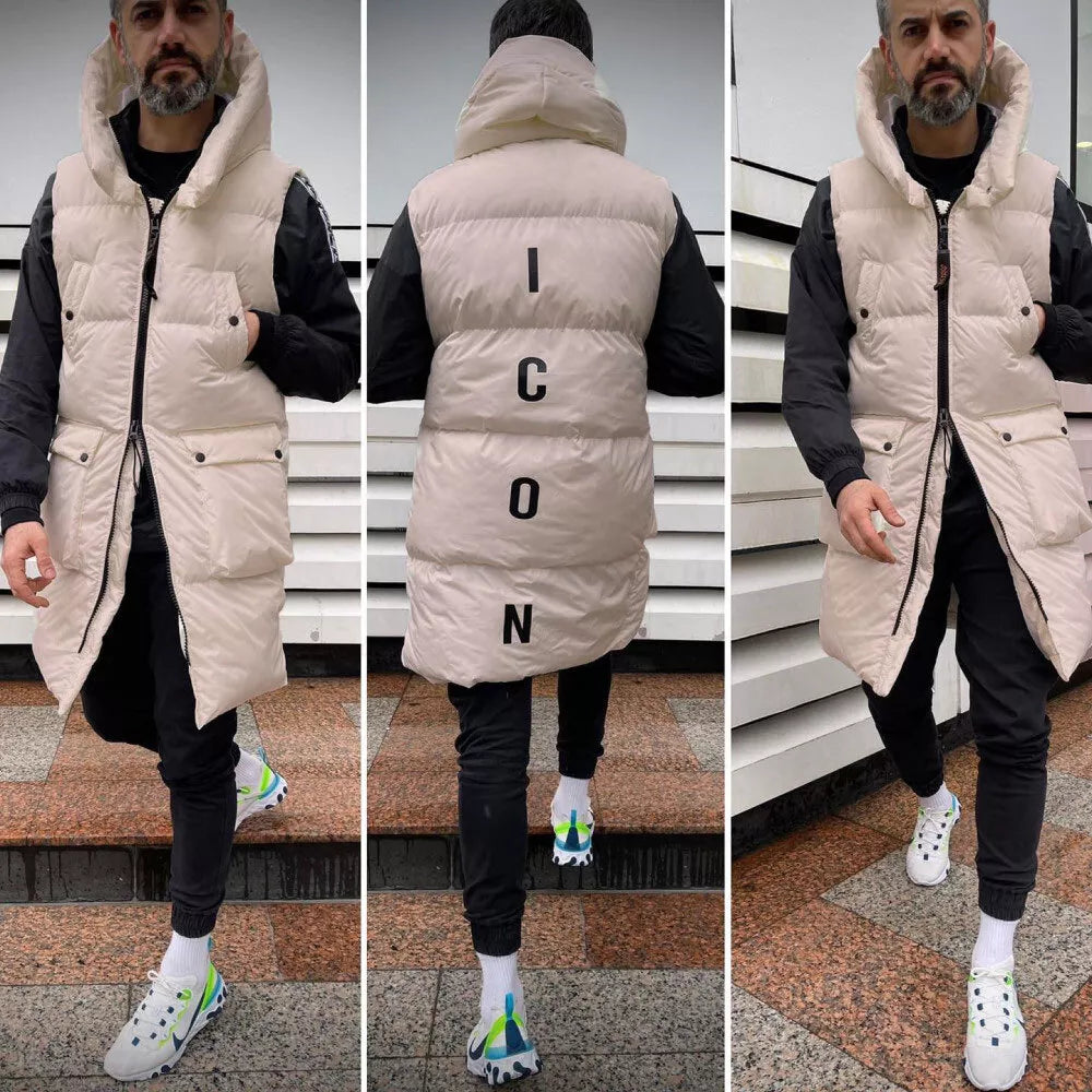 Brūna vīriešu veste ar kapuci Fegol