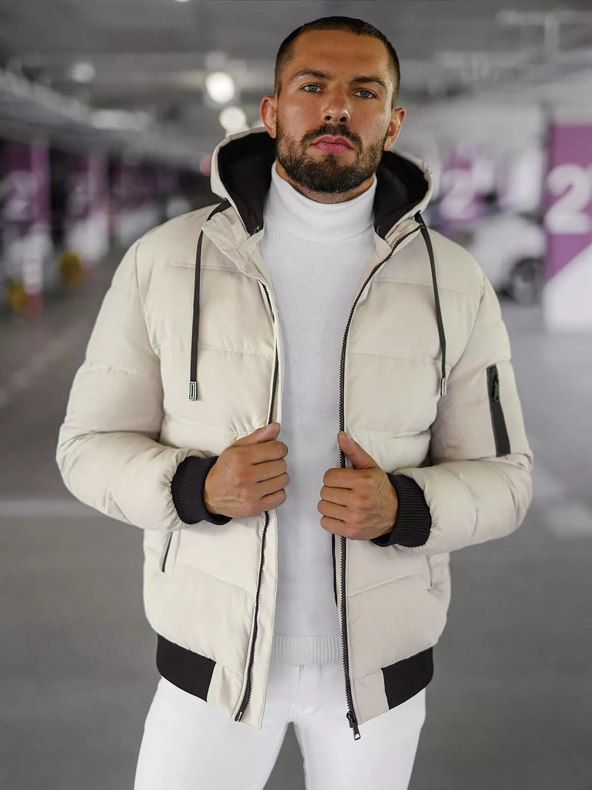 Vīriešu brūna ziemas jaka Rock