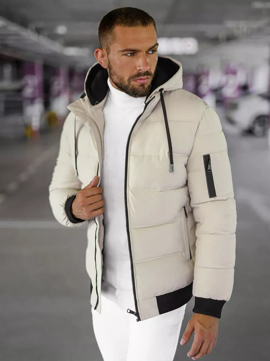 Vīriešu brūna ziemas jaka Rock