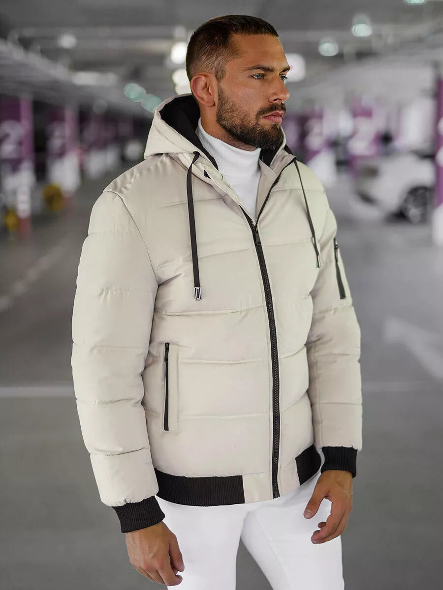 Vīriešu brūna ziemas jaka Rock