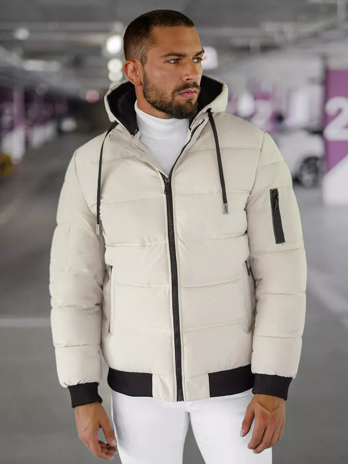 Vīriešu brūna ziemas jaka Rock