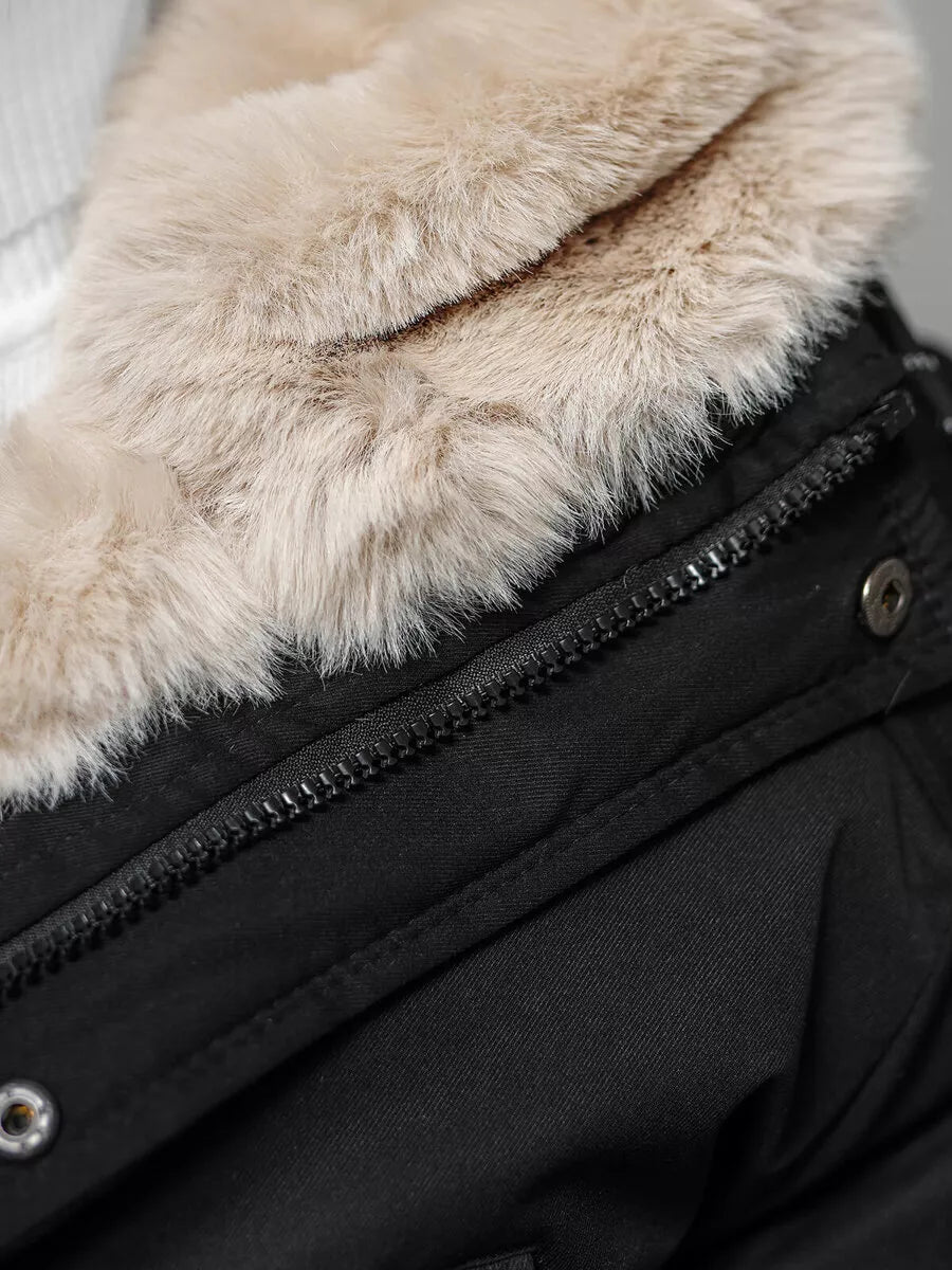 Vīriešu melna ziemas jaka Zolo