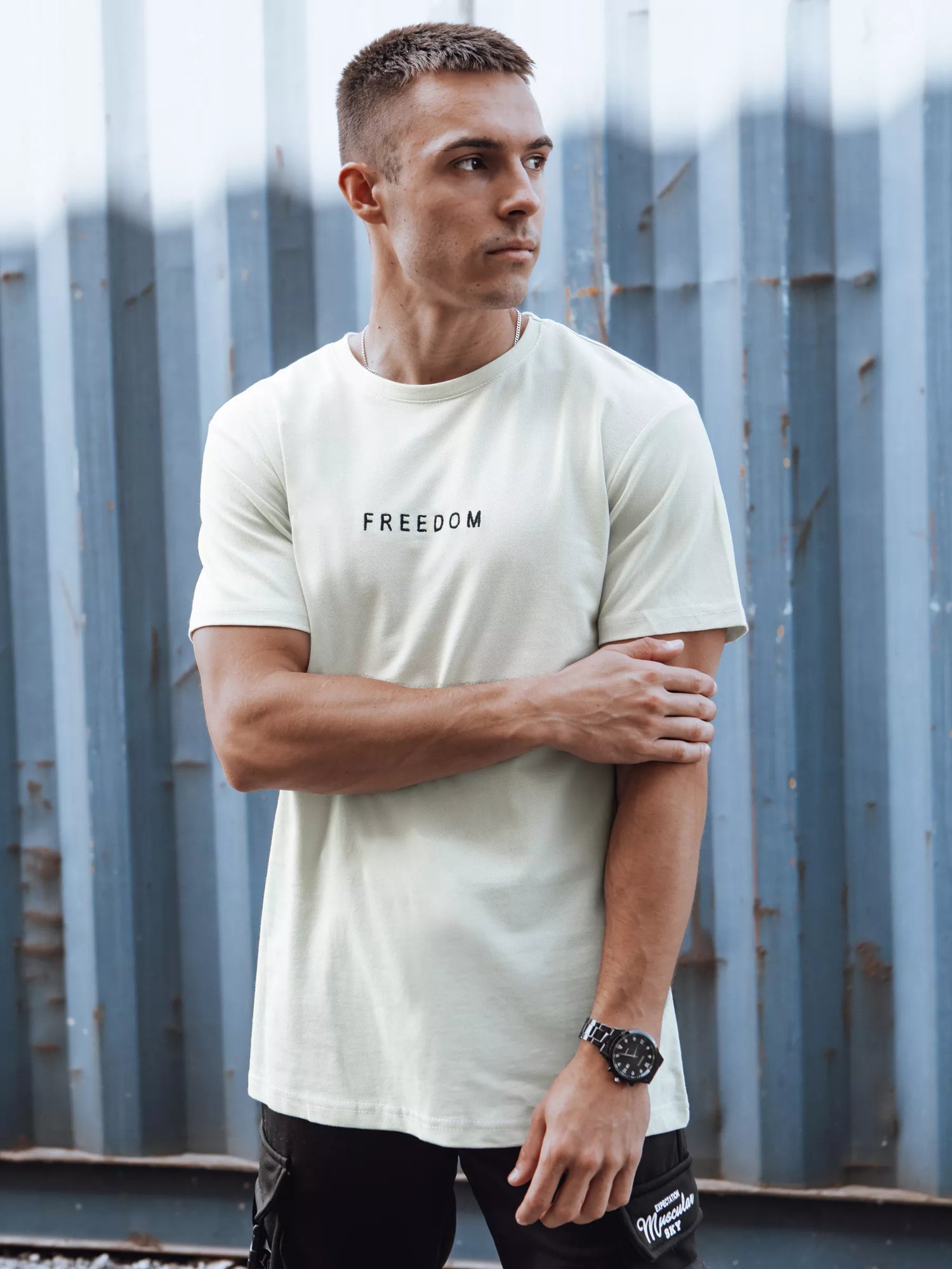 Brūns vīriešu Brīvības T-krekls