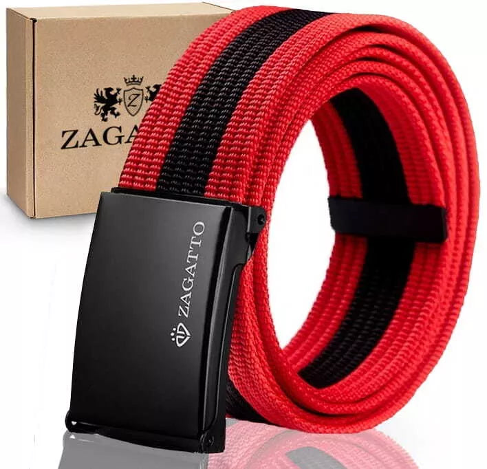 Vīriešu divkrāsu auduma josta ar sprādzi Sponto