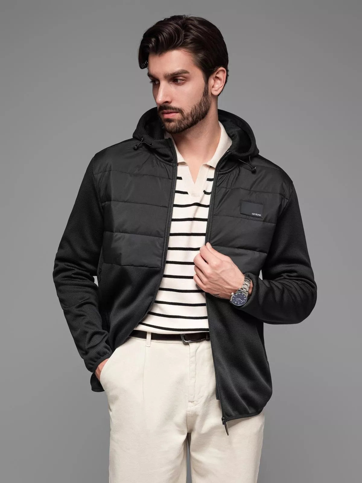 Vīriešu melna jaka Munt