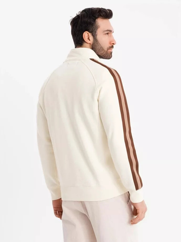 Vīriešu brūns džemperis ar apkakli Olin