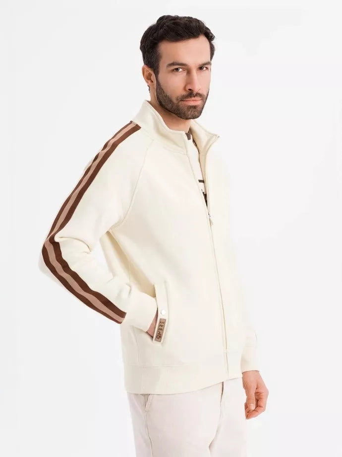 Vīriešu brūns džemperis ar apkakli Olin