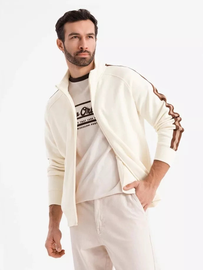 Vīriešu brūns džemperis ar apkakli Olin