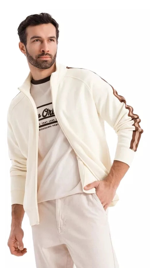 Vīriešu brūns džemperis ar apkakli Olin