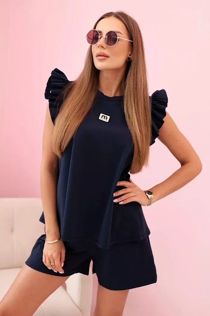 Sieviešu tumši zils komplekts Glossy.