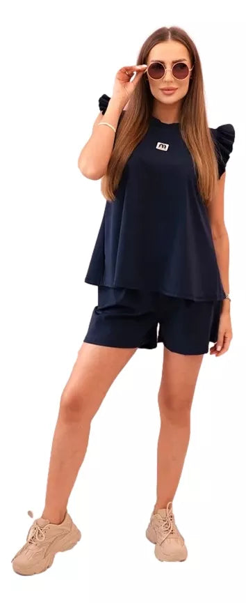 Sieviešu tumši zils komplekts Glossy.