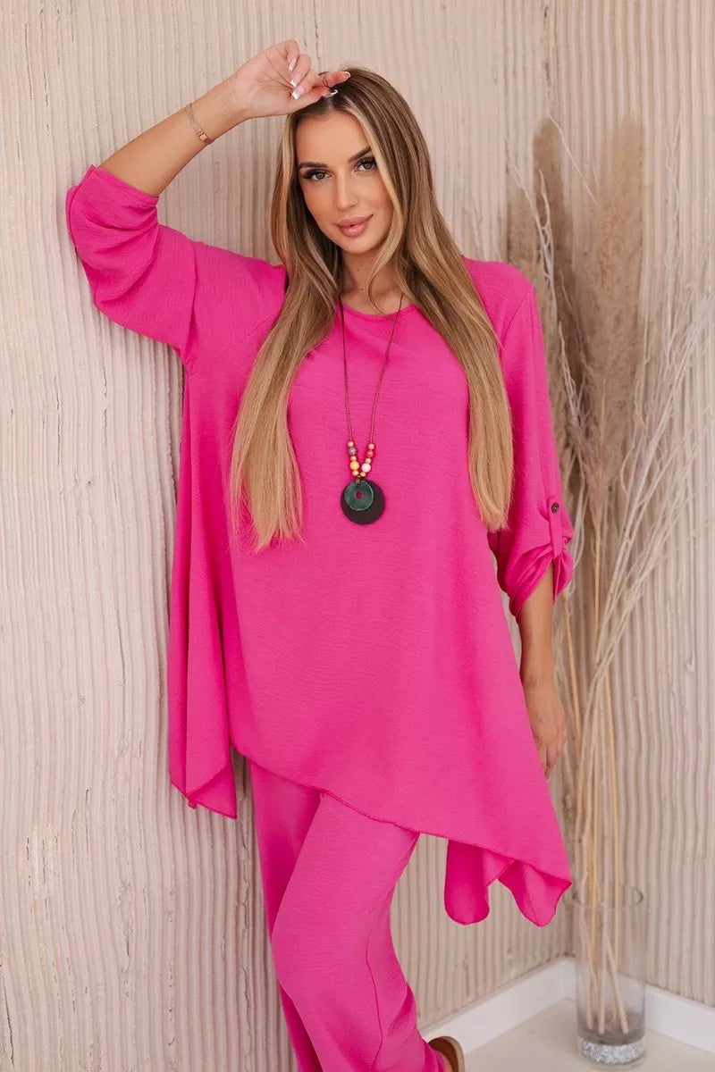 Sieviešu tumši rozā krāsas komplekts Elis.