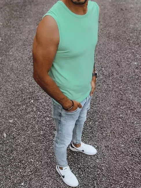 Vīriešu piparmētru krāsas T-krekls ar uzrakstu "Lock"