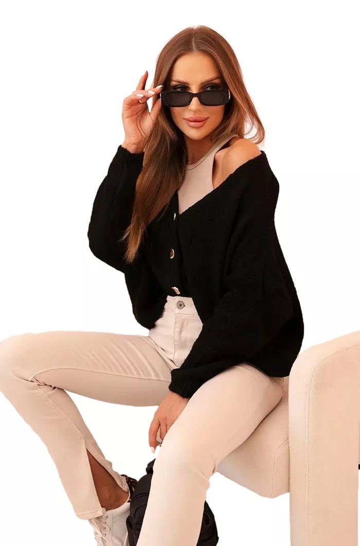 Sieviešu melns džemperis Karil