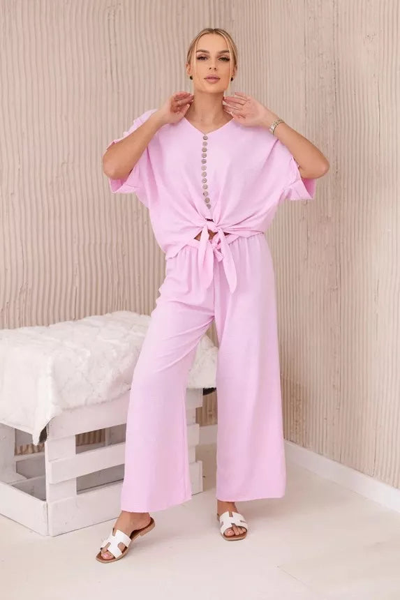 Sieviešu gaiši rozā komplekts Folk 