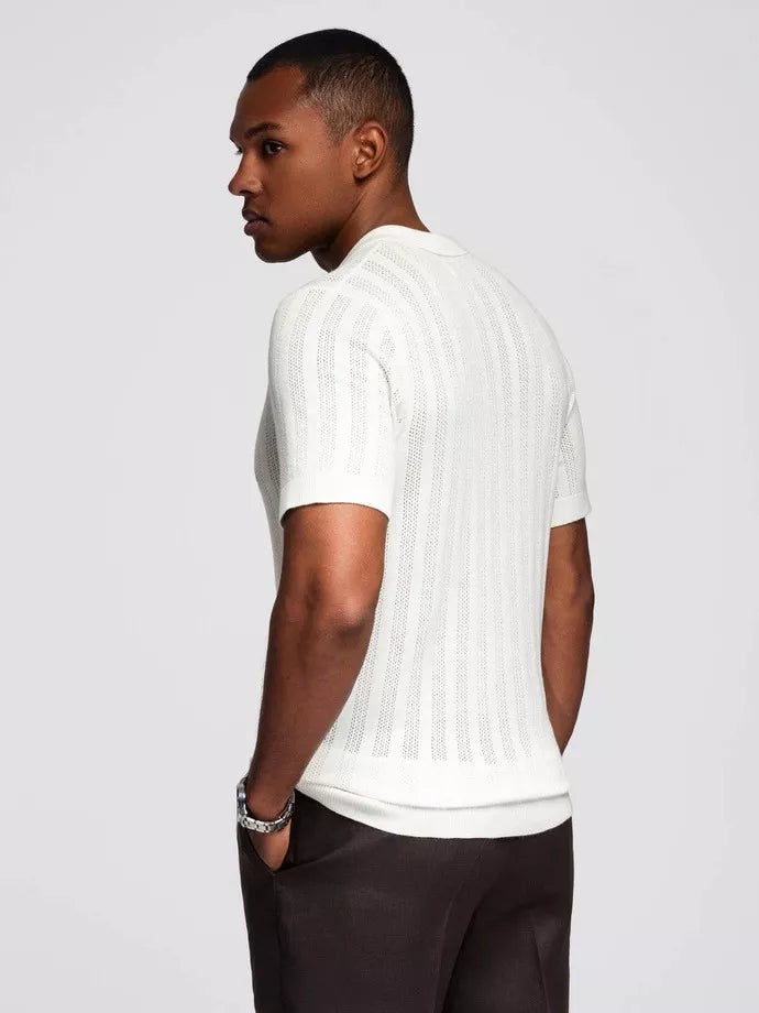 Vīriešu balts polo krekls Elegant