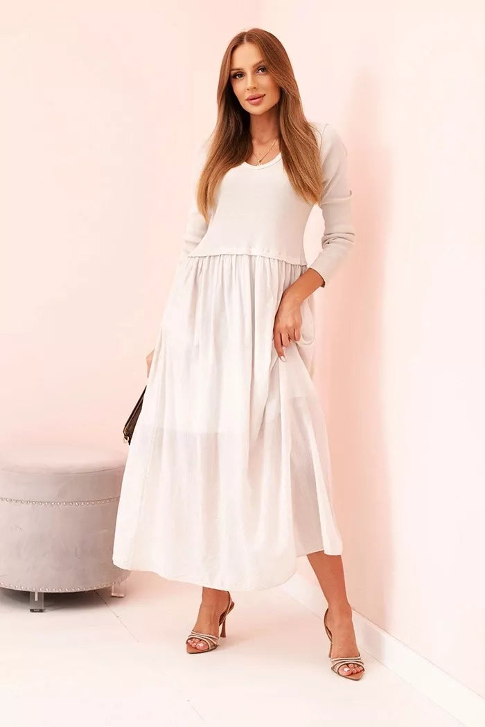 Sieviešu gaiši brūna garā kleita Lumin