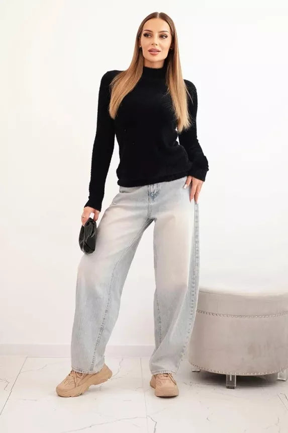 Sieviešu melns alpakas džemperis Lindi