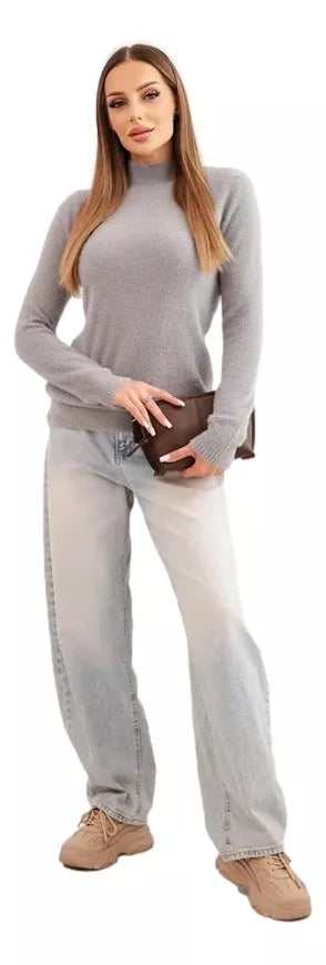 Sieviešu pelēks alpakas džemperis Lindi