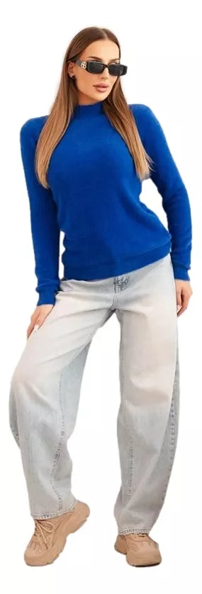 Sieviešu zils alpakas džemperis Lindi 