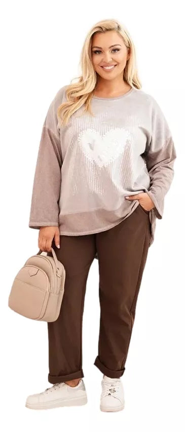 Sieviešu pelēks džemperis Love 