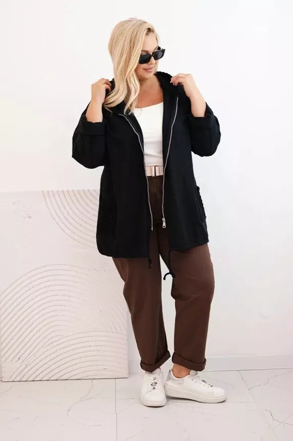 Sieviešu melns kapučjakas krekls Alba