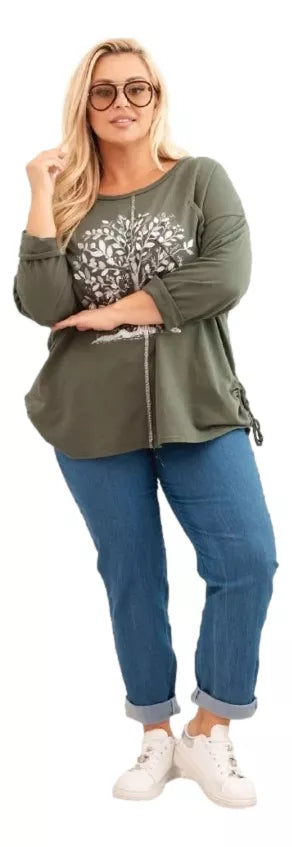 Sieviešu haki krāsas džemperis Medy 