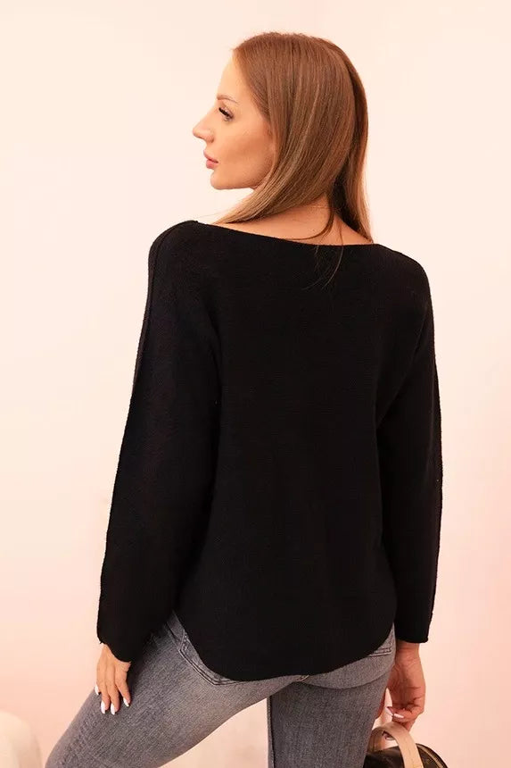 Sieviešu melns džemperis Remo