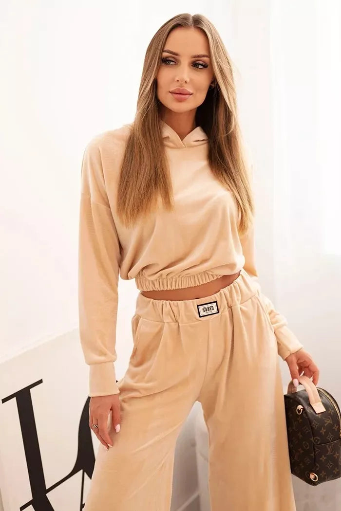 Sieviešu brūns samta komplekts Rizo