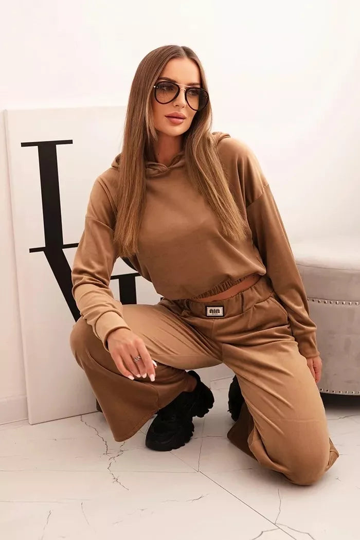 Sieviešu brūns samta komplekts Rizo