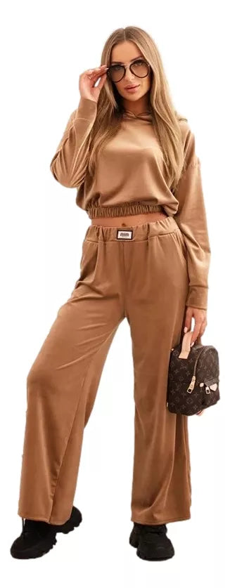 Sieviešu brūns samta komplekts Rizo