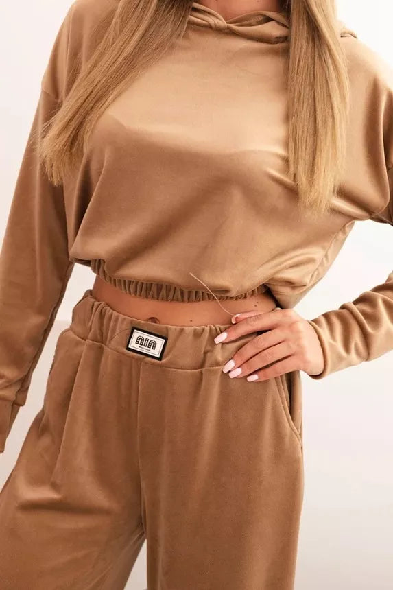 Sieviešu brūns samta komplekts Rizo