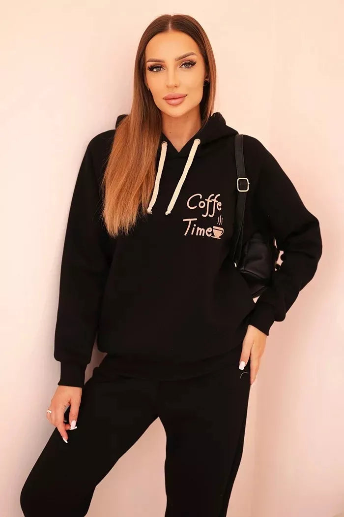 Sieviešu melns komplekts Coffe