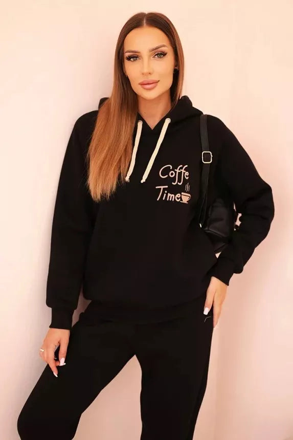 Sieviešu melns komplekts Coffe